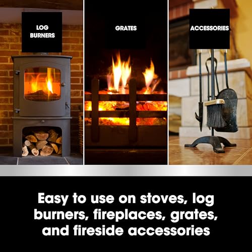 Detalle de Furniture Clinic Stove Restorer – Natural Matt Black Finish for Log Burners, Iron Grates and Fireplaces (250ml)