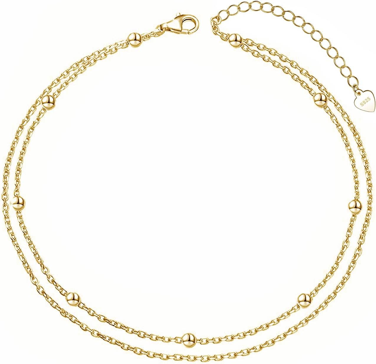 Detalle 2 de Cangall 925 Sterling Silver Anklet for Women 🦶