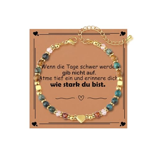 Detalle de Natursteinarmband für Frauen – Spirituelles Mutmacher-Geschenk von QINJIEJIE