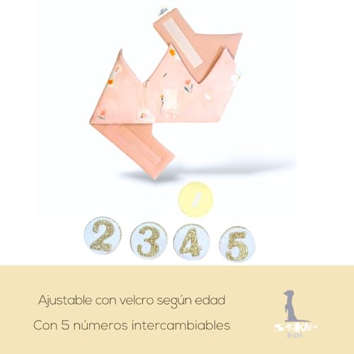 Detalle 2 de Conjunto Cumpleaños para Bebé de 1 Año – Corona y Cubrepañal Surikatokids (Presumida 12-18 M)