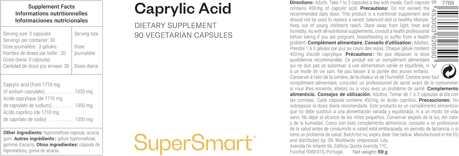 Thumbnail 1 de Acide Caprylique – Supersmart: soutien cétogène et lutte contre Candida