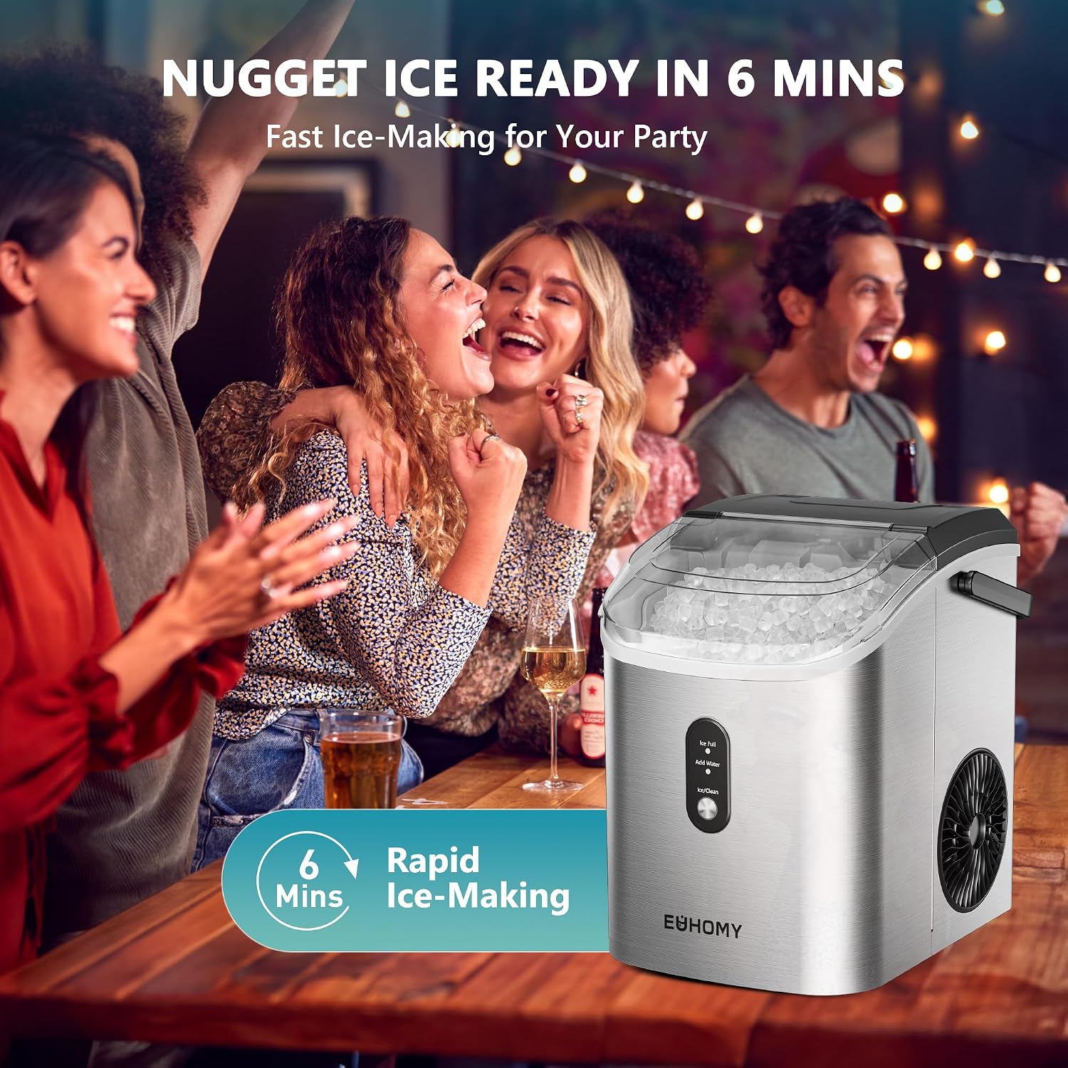 Thumbnail 2 de EUHOMY Nugget Ice Maker 34 lb Capacity
