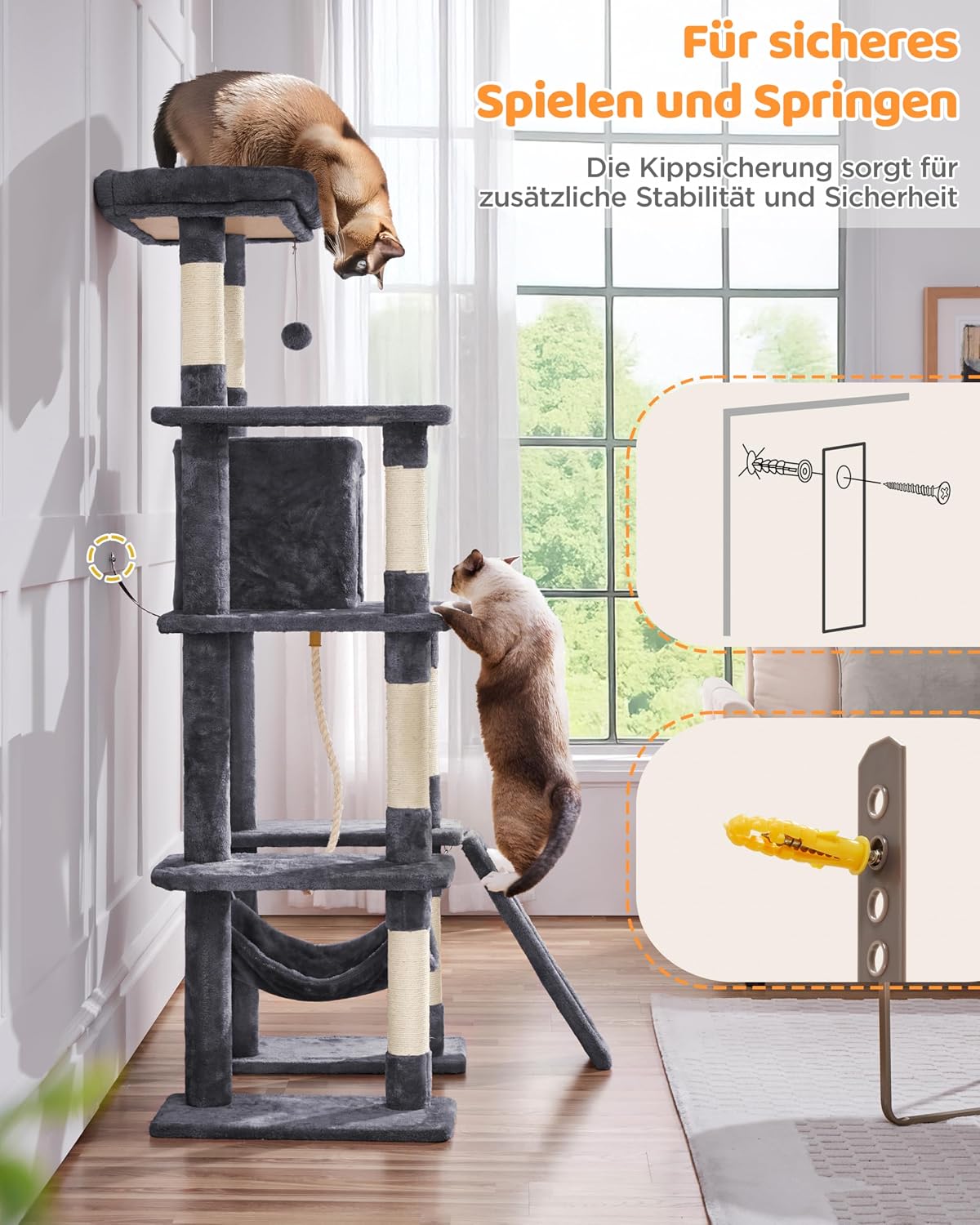 Thumbnail 5 de Kratzbaum 159 cm von Yaheetech Katzen