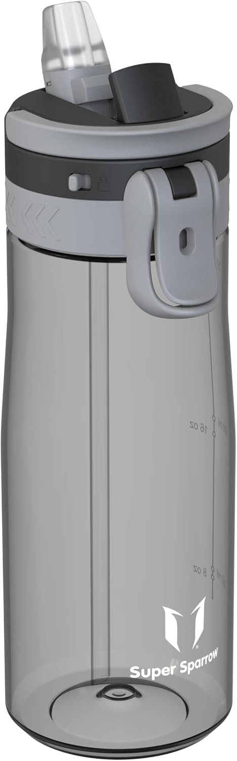 Detalle de Sparrow Borraccia 500ml | 750ml | 1L – TouchFlow, senza BPA, anti-derrame, beccuccio con una mano