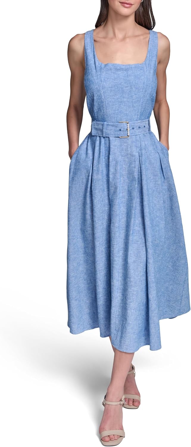 Detalle 2 de Karl Lagerfeld Linen Midi Dress