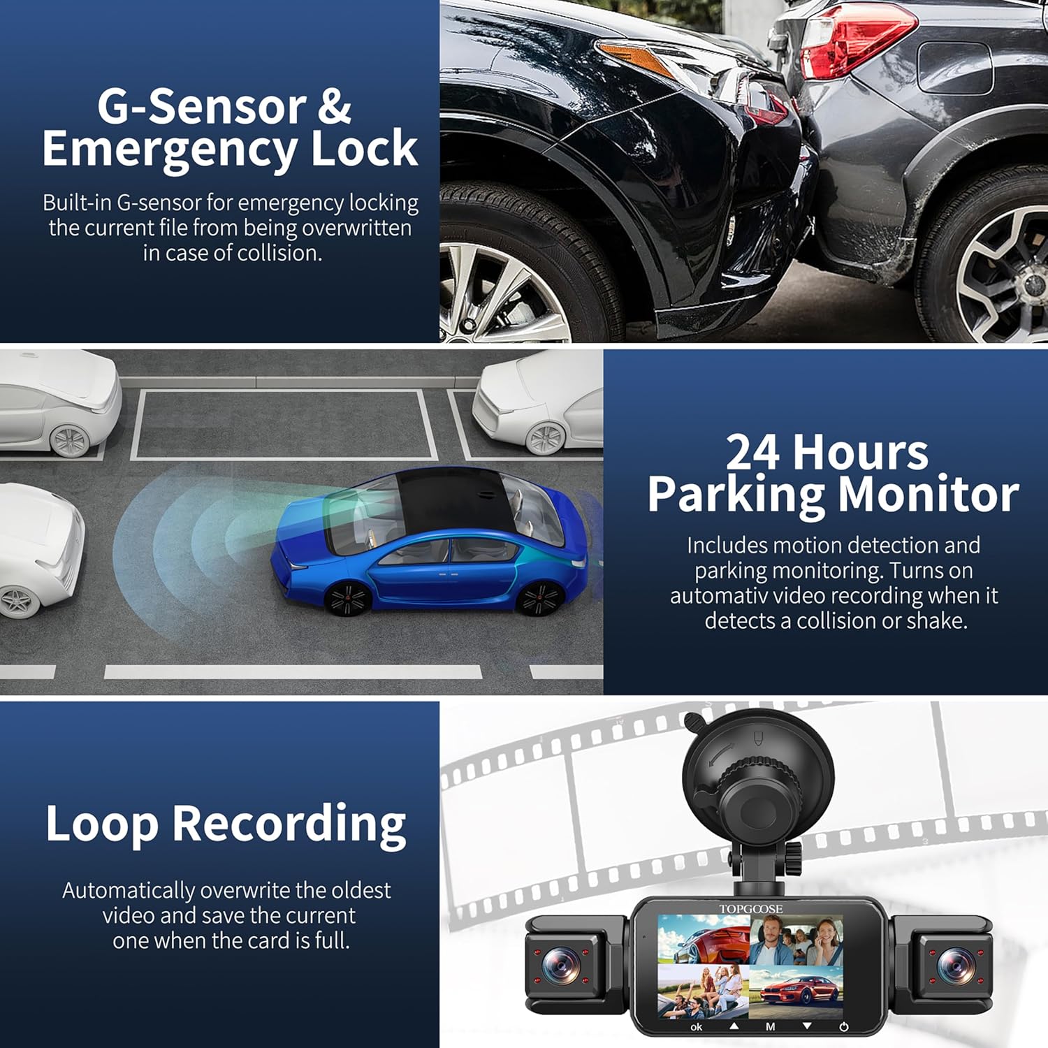 Thumbnail 3 de 360° Dash Cam 4 Channel 5G WiFi & APP Control by TOPGOOSE