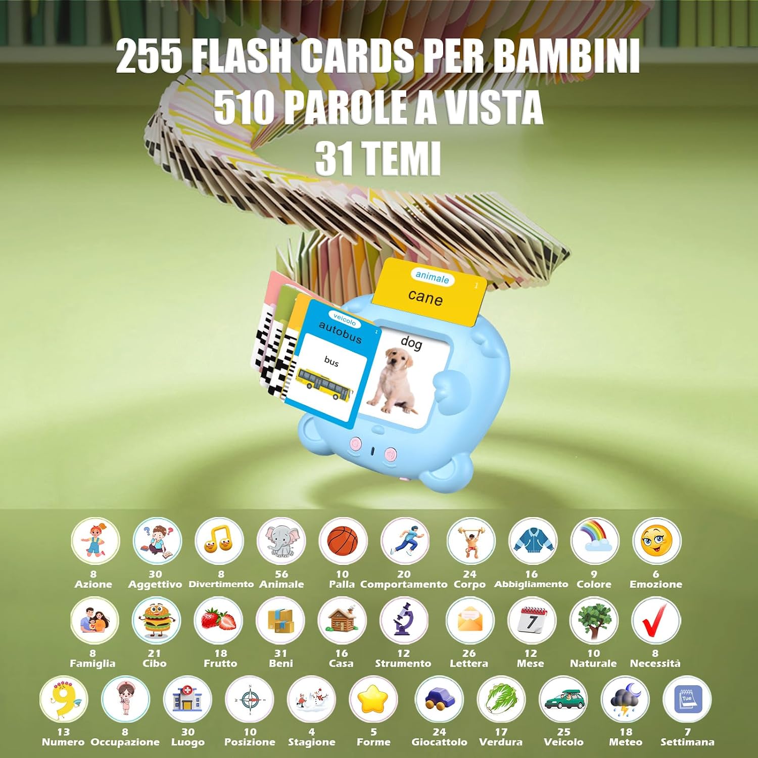 Detalle de Talking Flash Cards parlanti per bambini 3+ anni