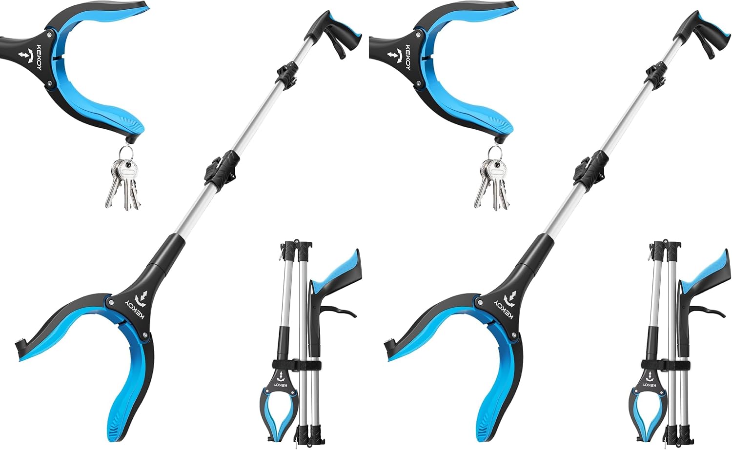 Thumbnail 6 de Kekoy Greifzange für Senioren, 81 cm faltbar mit drehbarem Greiferarm (Aluminium) – greift auch dank Magnetspitze