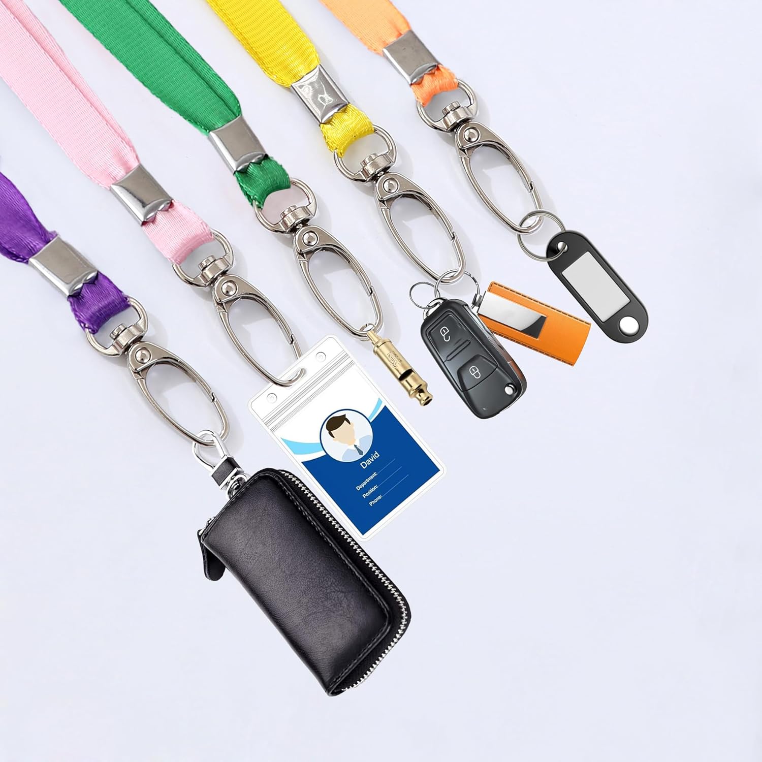Thumbnail 3 de ROSSHINE 100 Purple Nylon Lanyards (46cm) with 360° Swivel Hook
