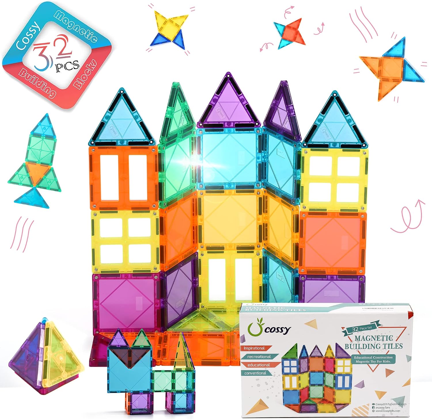 Thumbnail 6 de cossy Magnetic Tiles 120 Pieces 🧩