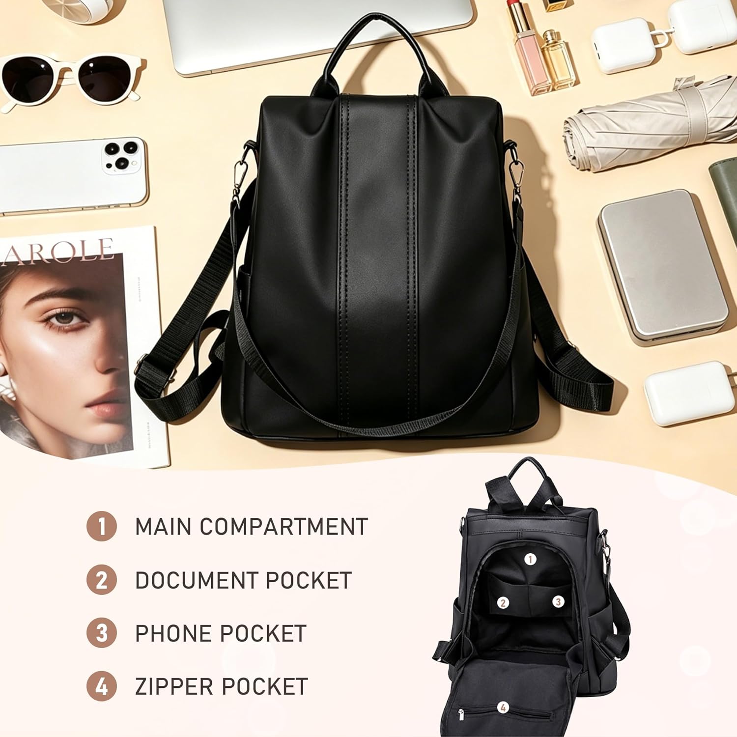 Detalle de shepretty Anti Theft Travel Rucksack