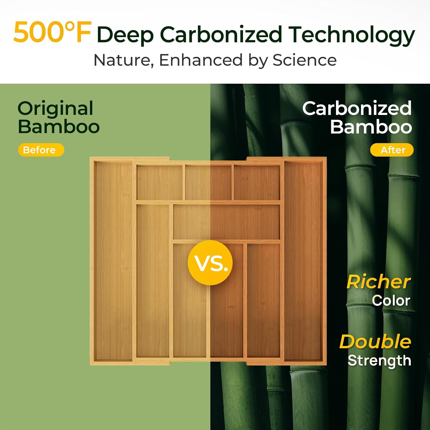 Detalle 2 de Keechee Bamboo Drawer Organizer, 10 Slots