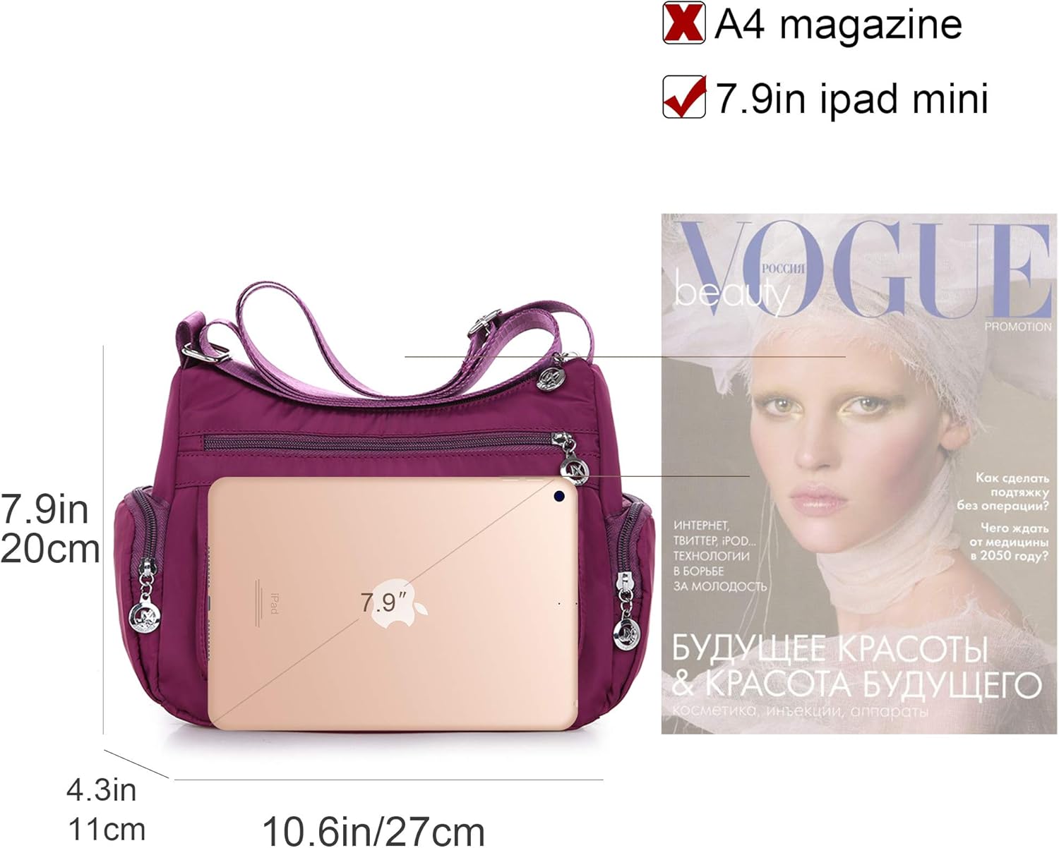 Thumbnail 2 de Gladdon Crossbody Bags for Women: Lightweight Nylon Tote with Multiple Pockets