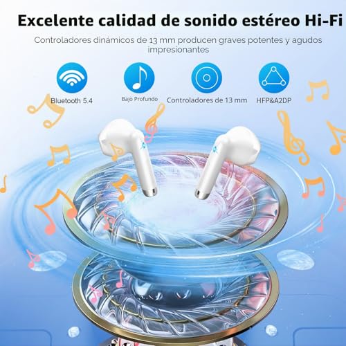 Detalle de Auriculares Inalámbricos Bluetooth 5.4 HiFi Estéreo con ENC de Drsaec (modelo J55)