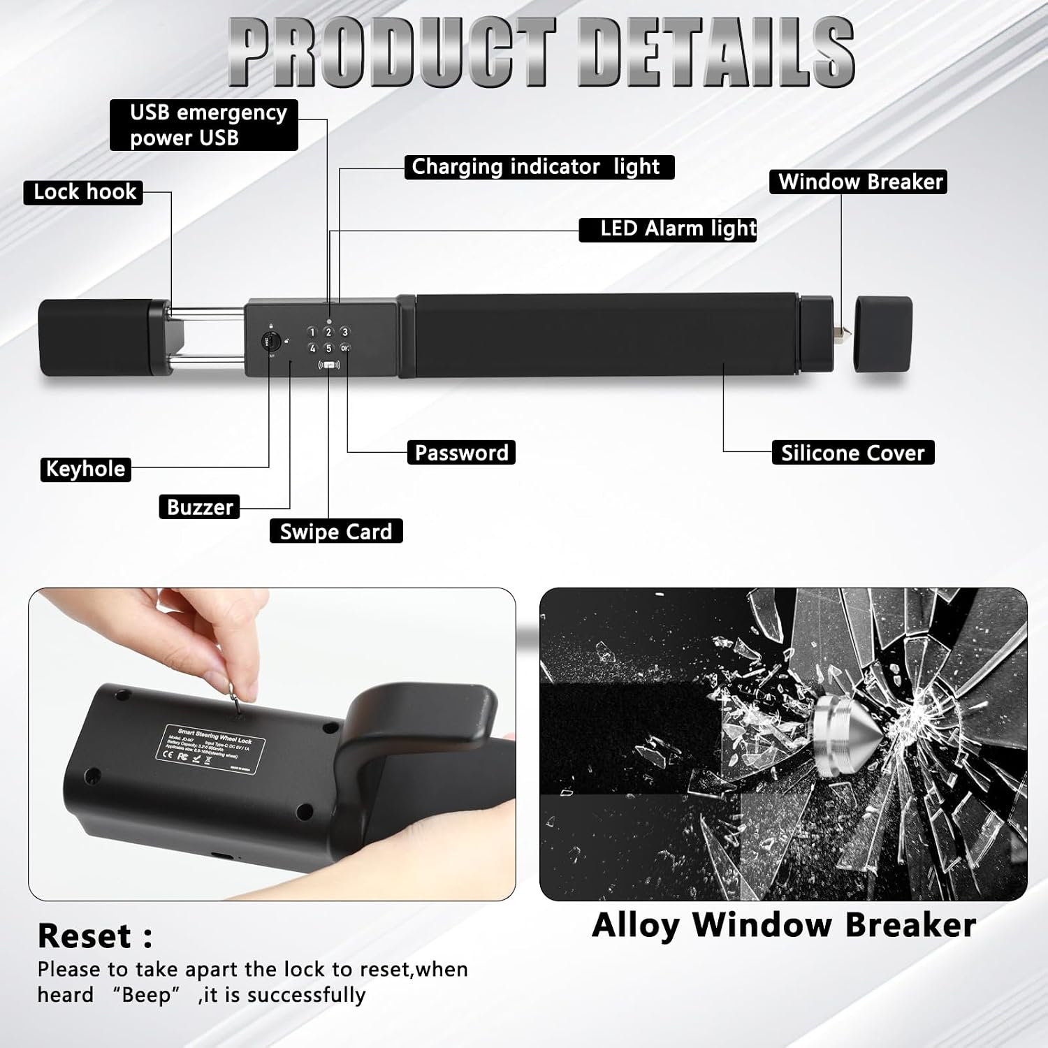 Thumbnail 6 de I LITTON Steering Wheel Lock Anti-Theft Device
