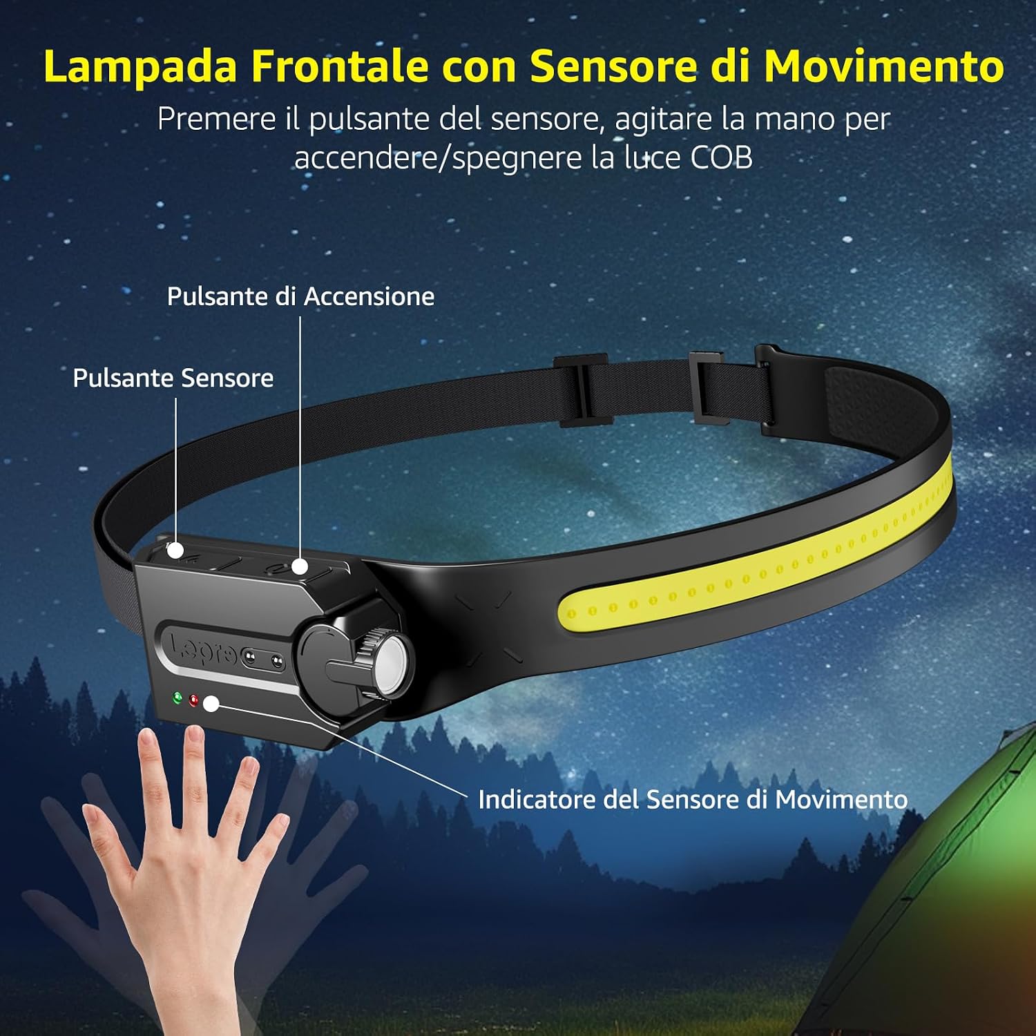 Detalle de Lepro Torcia Frontale 350 lumen 🔦