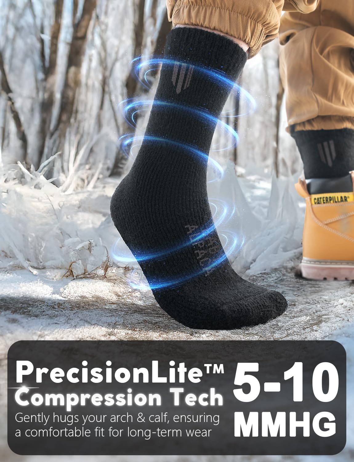 Detalle 1 de Juclise Baby Alpaca Wool Crew Socks for Men, Thick Thermal Winter Socks