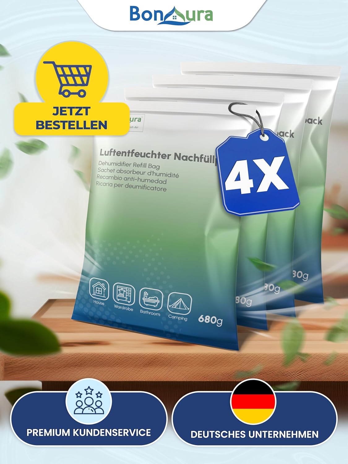 Thumbnail 6 de BonAura AirOne Nachfüllpack 4er Set 680 g 🌬