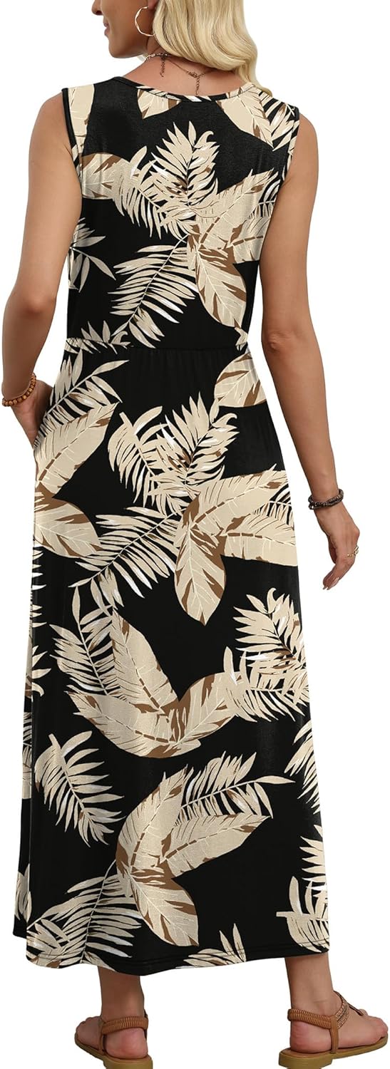 Thumbnail 4 de WIHOLL Summer Dresses for Women 2026 Maxi Dress with Pockets — Flowy A-Line Sleeveless Sundress