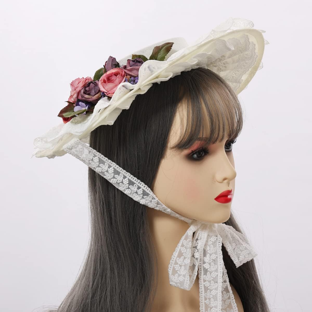 Thumbnail 3 de COSDREAMER Victorian Hat: Women's Tea Party Floral Flat Hat