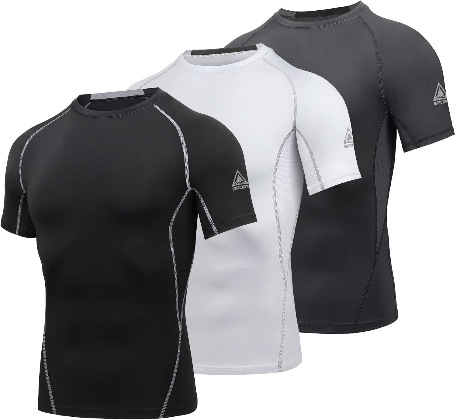 Thumbnail 6 de AMZSPORT Maglietta a Compressione da Uomo – Maniche Corte, Cool Dry, per Allenamento e Corsa