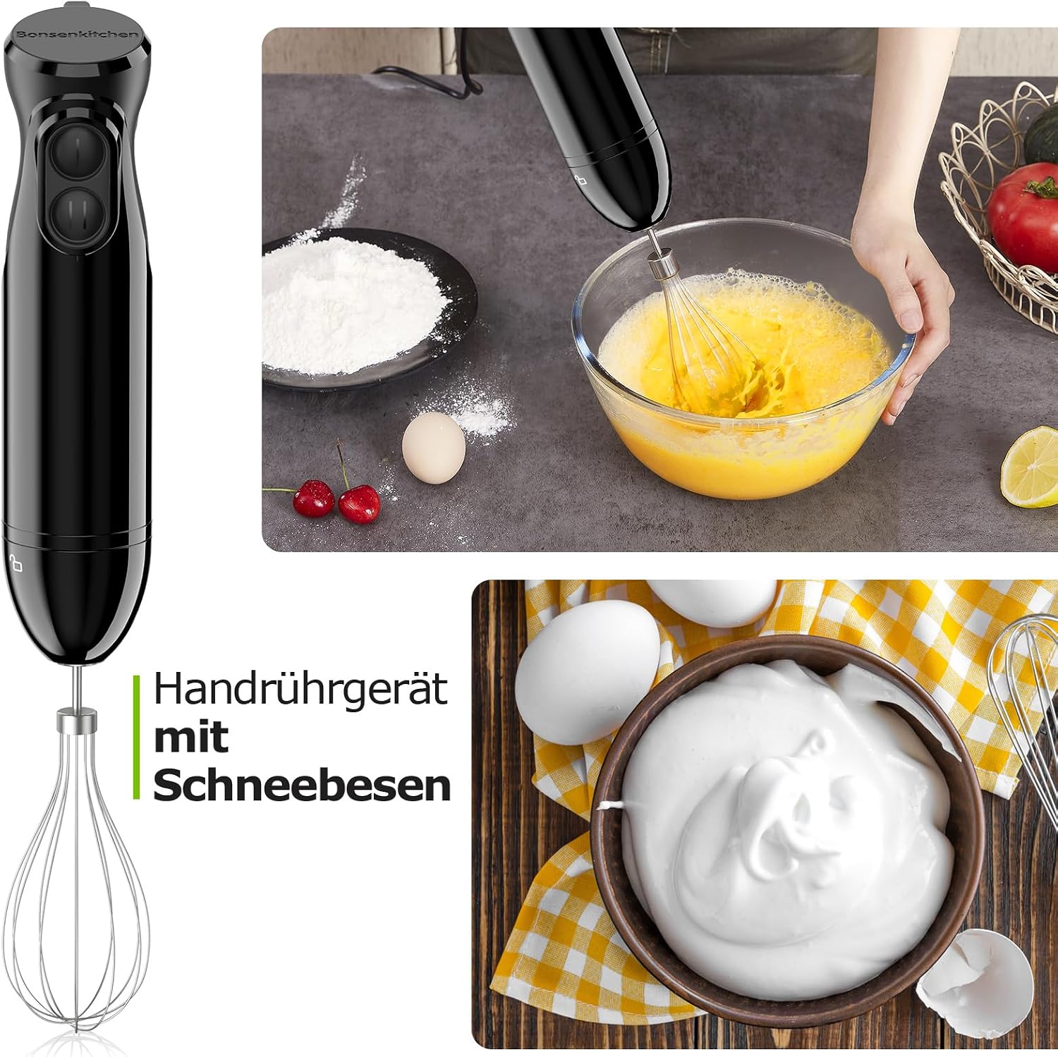 Detalle 2 de Bonsenkitchen Stabmixer 1000 W 3 in 1