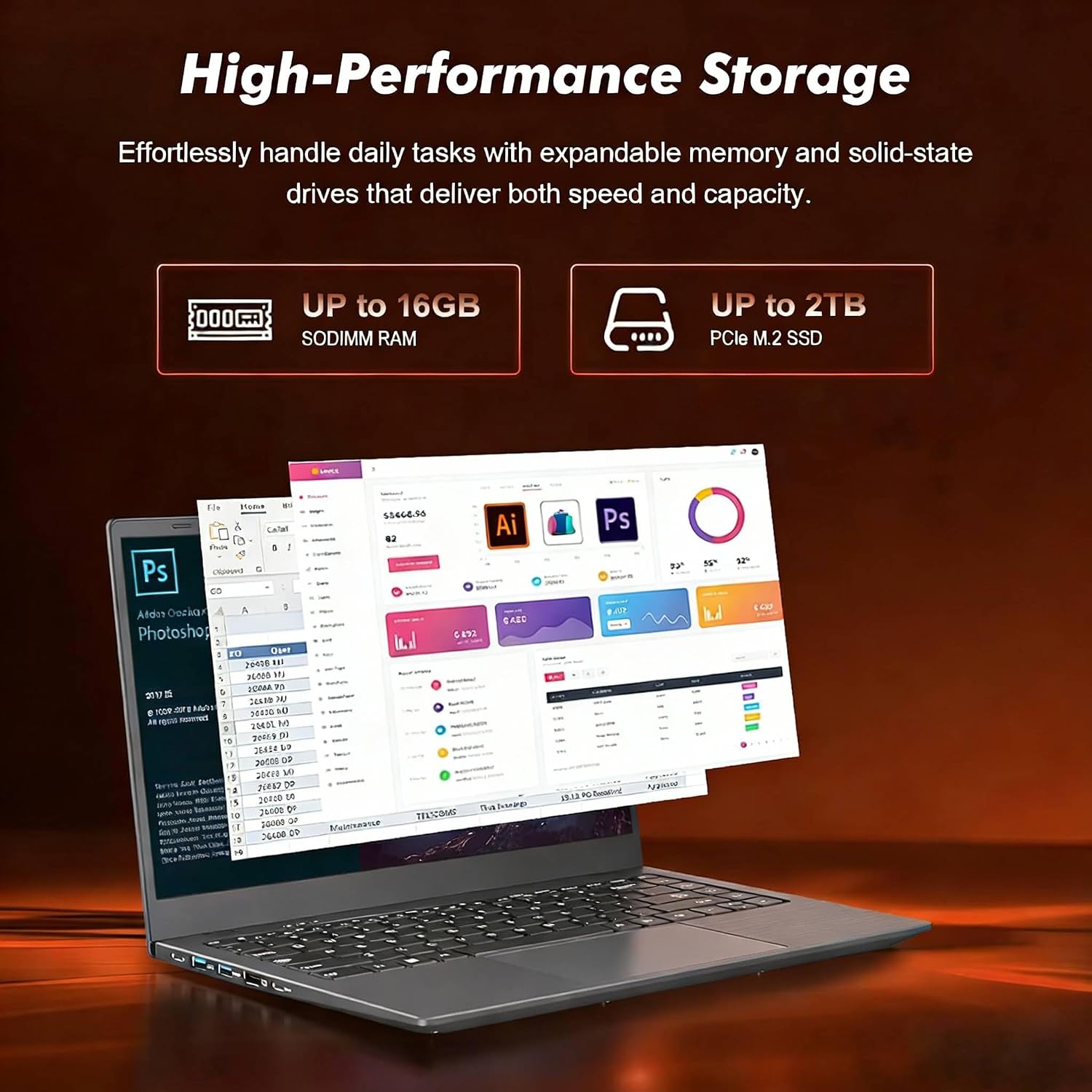 Detalle de BLUEING 15.6 Inch FHD Laptop with 16GB RAM and 256GB SSD (Pentium Gold 6500Y) – Windows 11