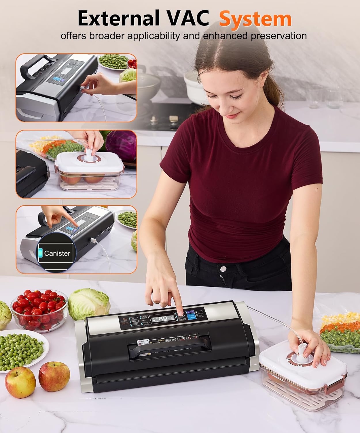 Thumbnail 4 de QKWXV SV629 Commercial Vacuum Sealer, 95kPa Suction and Double Heat Seal