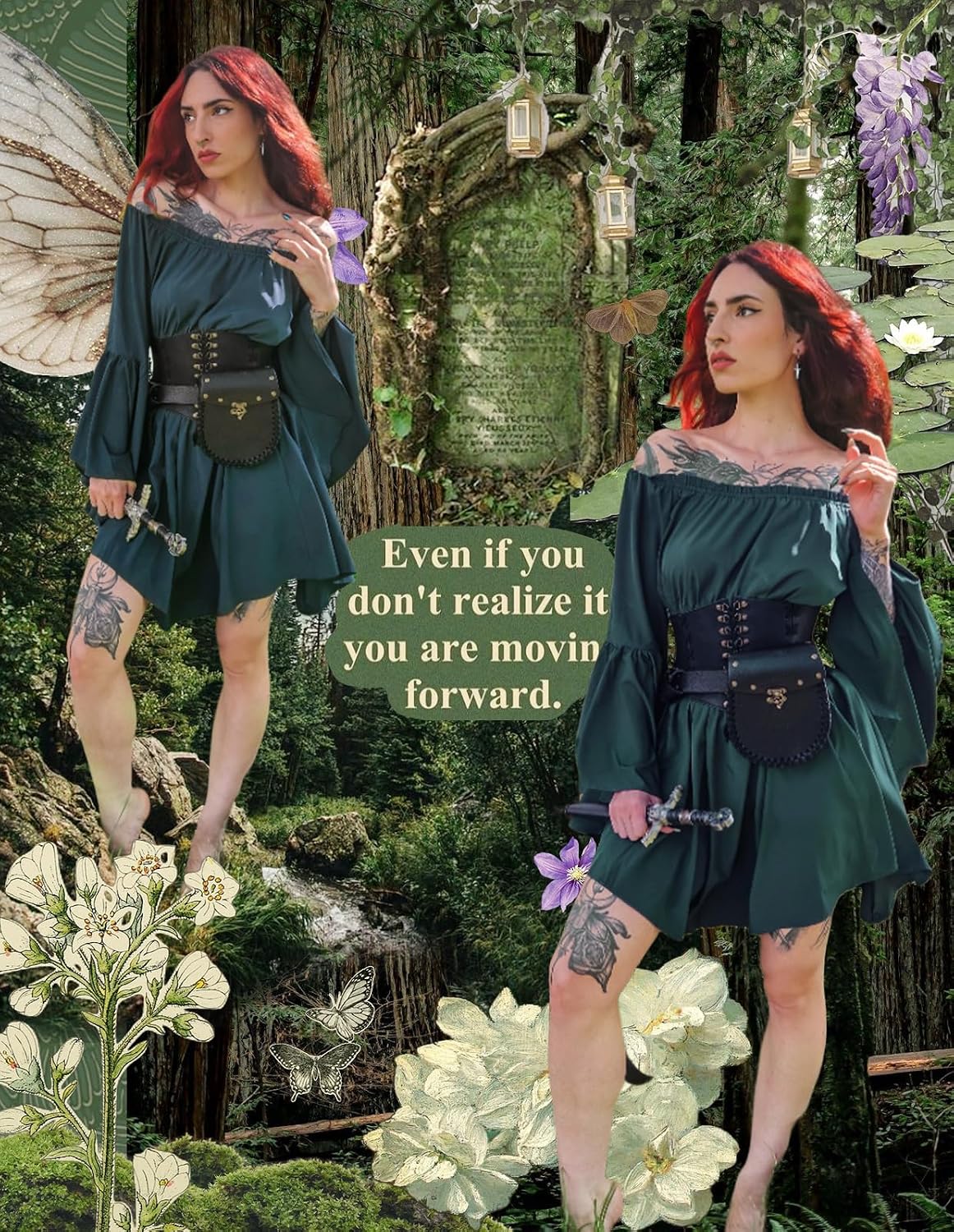 Detalle de Scarlet Darkness Renaissance Off-Shoulder Dress