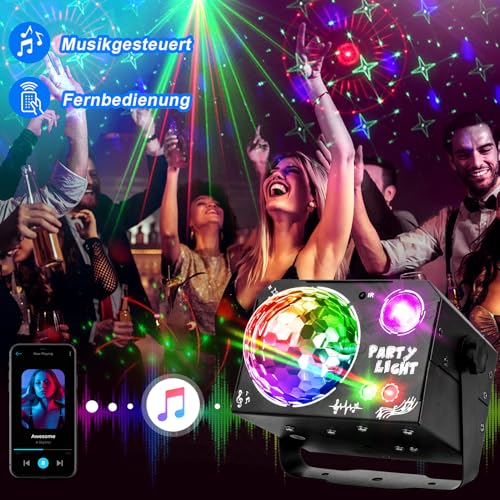 Thumbnail 4 de Nigecue 4 in 1 Discolicht Partylicht mit Fernbedienung – UV Schwarzlicht, RGB Kugelleuchten & Musiksteuerung