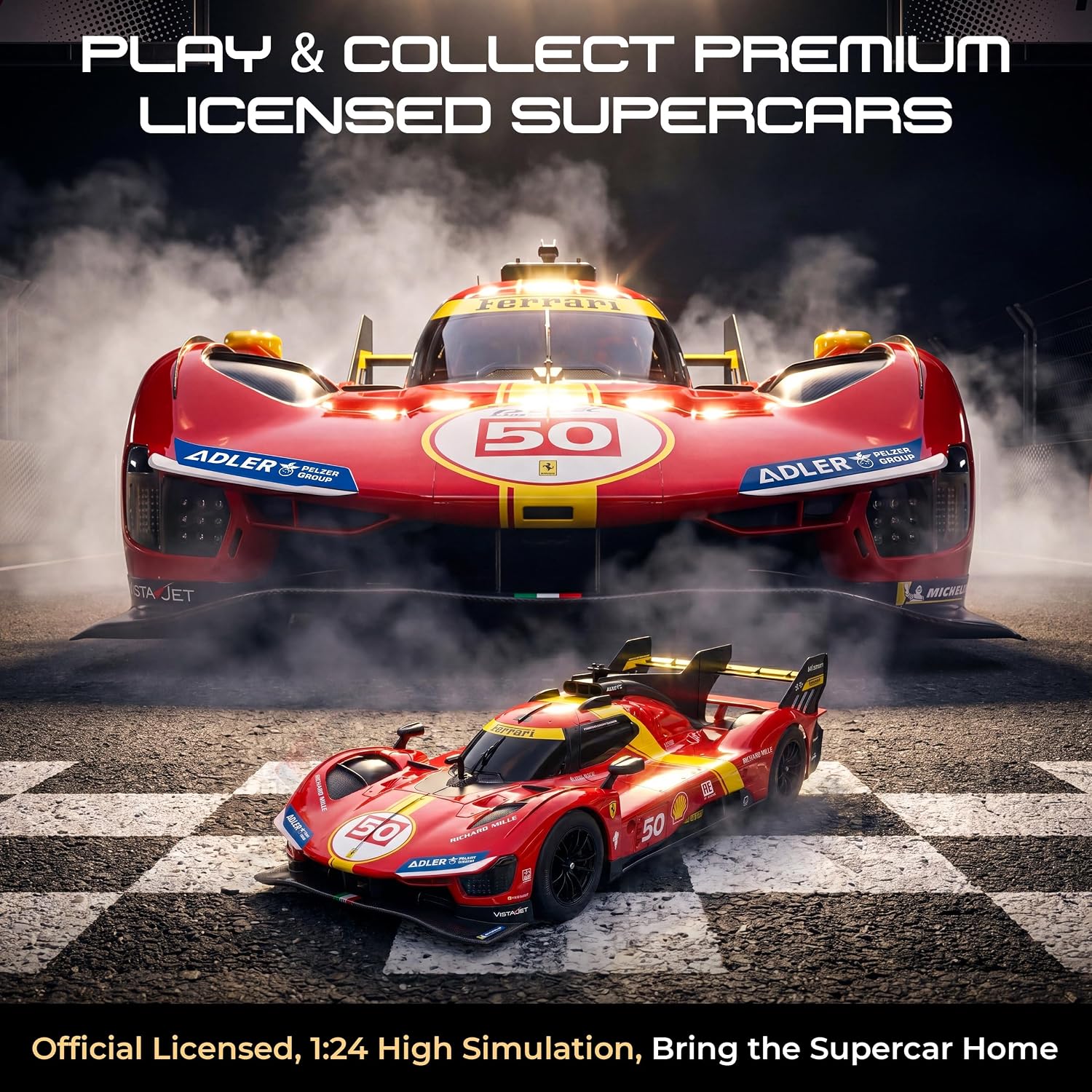 Detalle 2 de BEZGAR 10370 Ferrari 499P 1:24 Scale RC Car, Licensed, 2.4GHz