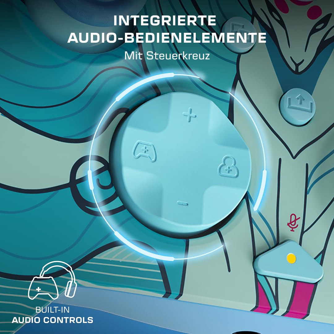 Detalle 2 de Turtle Beach Rematch Advanced Blue Kitsune – kabelgebundener Xbox-Lizenz-Controller (2,5 m) für Xbox und PC