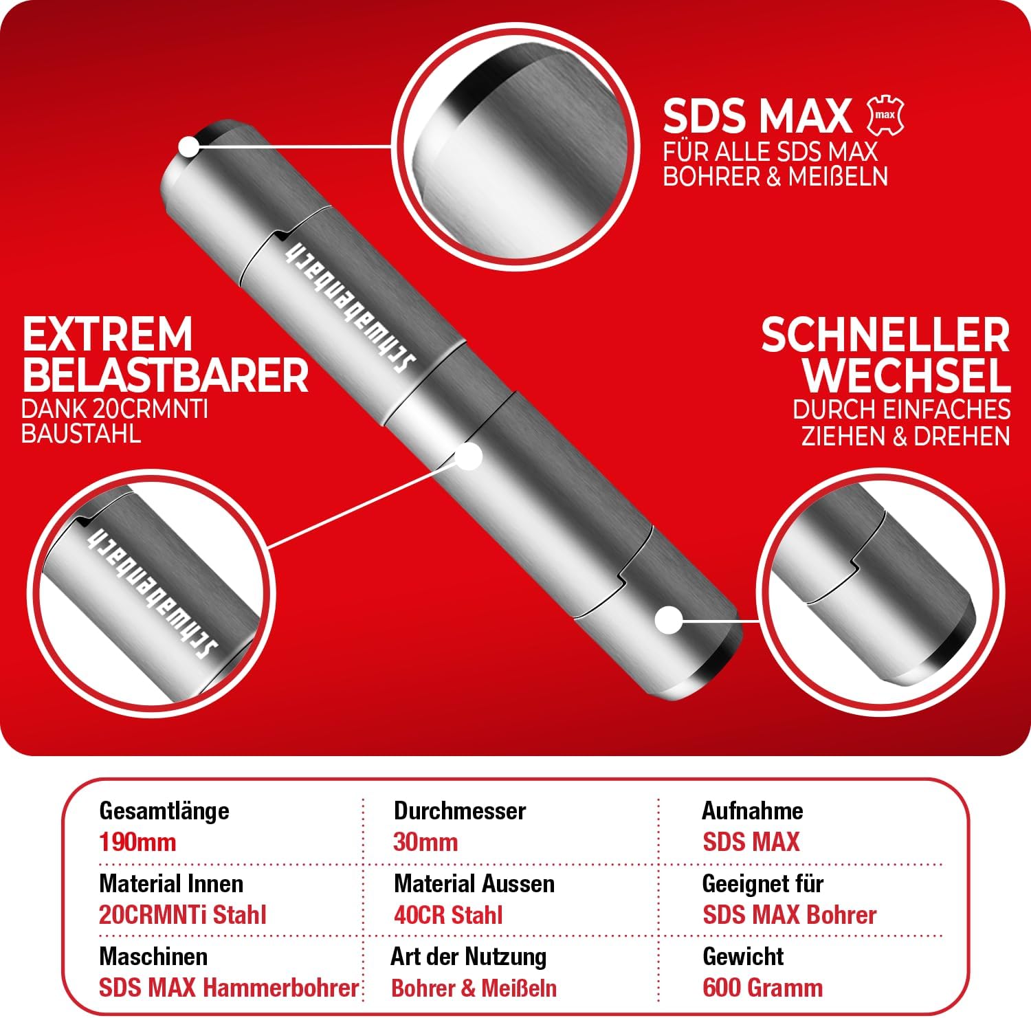 Thumbnail 1 de SDS Max, prolunga per martello perforatore 60