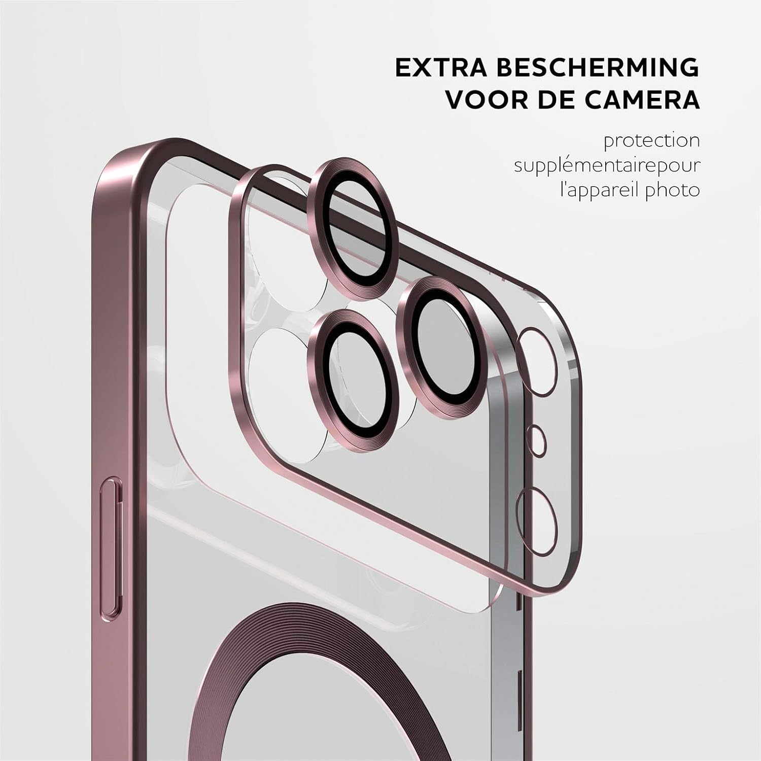 Thumbnail 4 de OneFlow Aura AU-4163655-ROSE hoesje voor iPhone 17 Pro, MagSafe en camerabescherming
