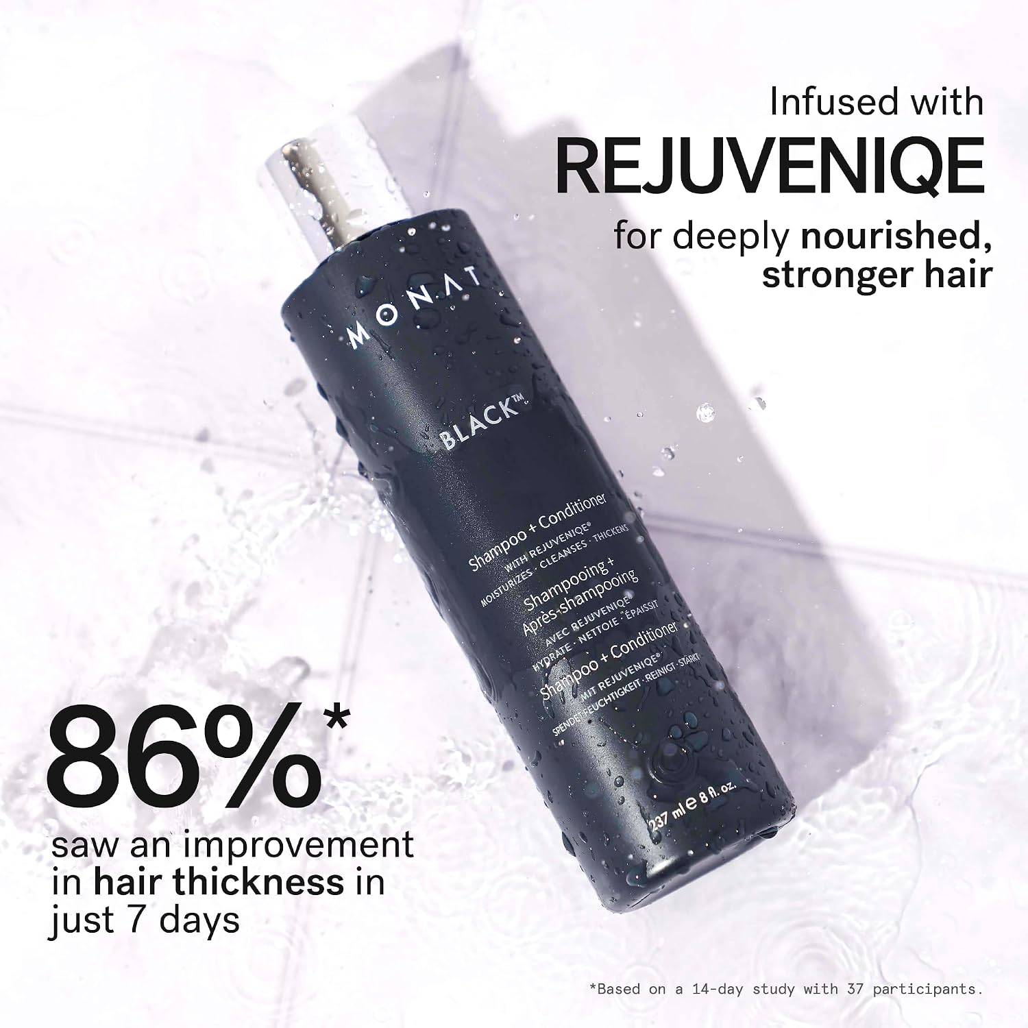 Thumbnail 3 de MONAT Black Shampoo + Conditioner 2-in-1 (All Hair Types) — Cleanses, Conditions, and Helps Support Stronger-Looking Hair, 8.0 fl oz