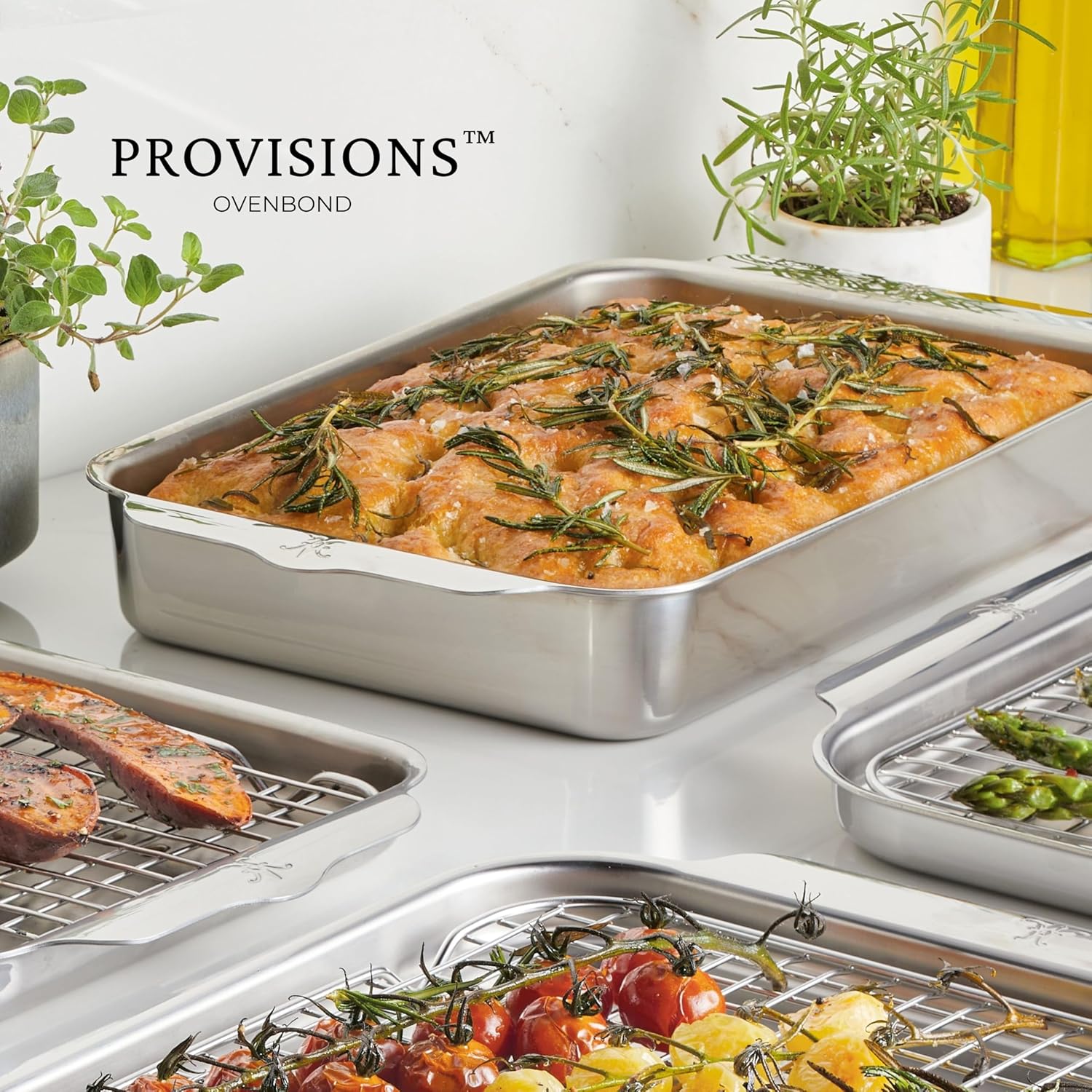 Thumbnail 5 de Hestan Provisions OvenBond 9" x 13" Tri-Ply Rectangular Stainless Steel Baking Pan
