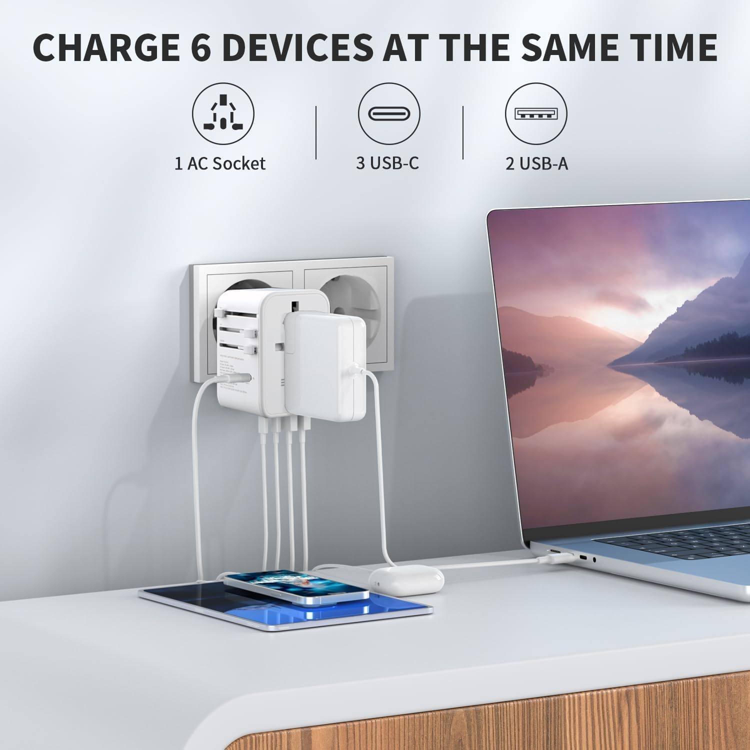 Thumbnail 3 de EPICKA Reiseadapter Weltweit 70W Travel Adapter