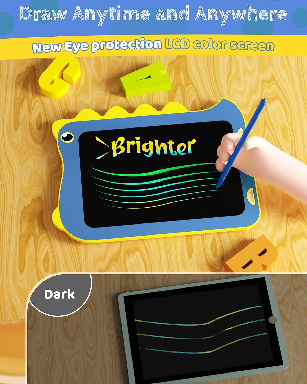 Detalle 2 de TEKFUN 8.5-inch Blue LCD Writing Tablet for Kids (Dinosaur Doodle Board)