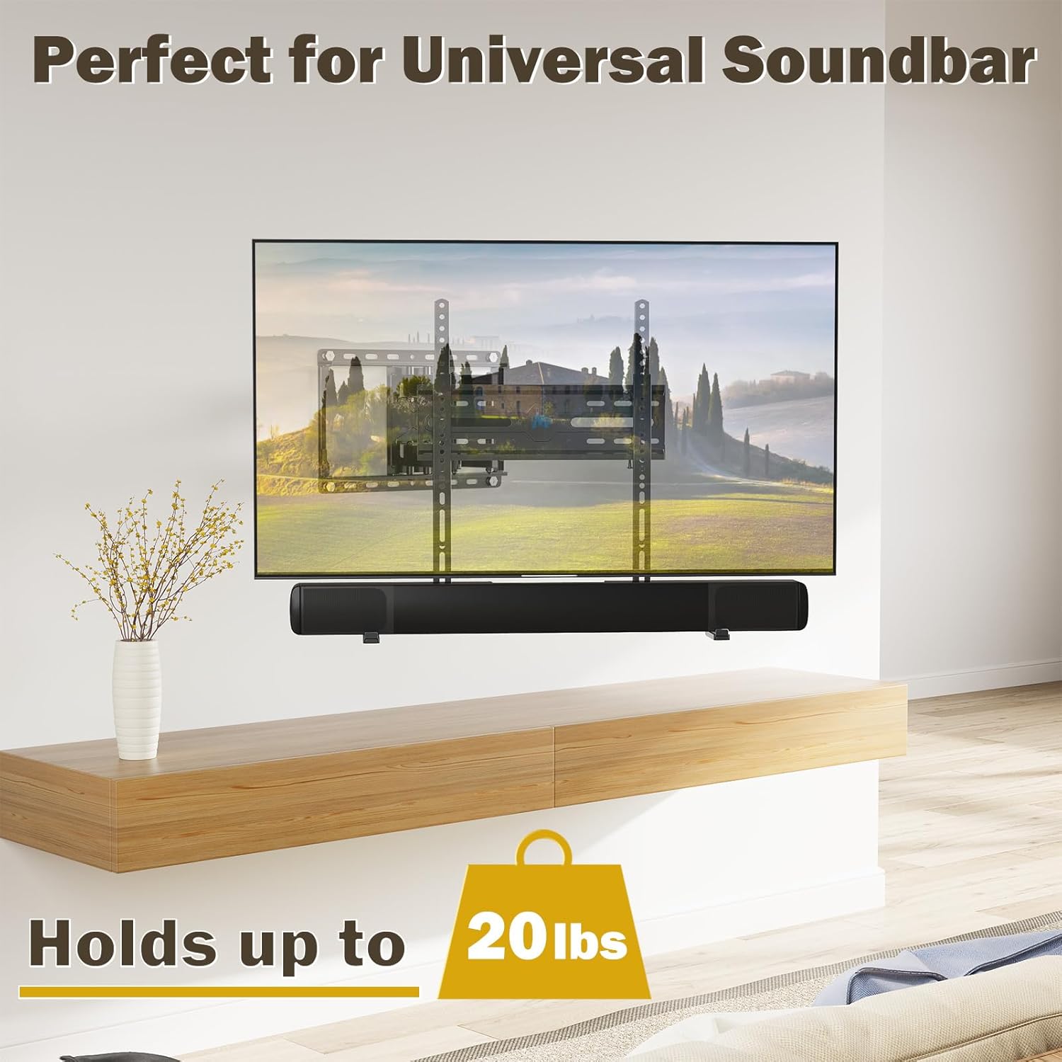 Thumbnail 6 de Mounting Dream MD5425 Soundbar Mount TV Bracket (Up to 20 LBS, Adjustable Base 3.4"–6.1")