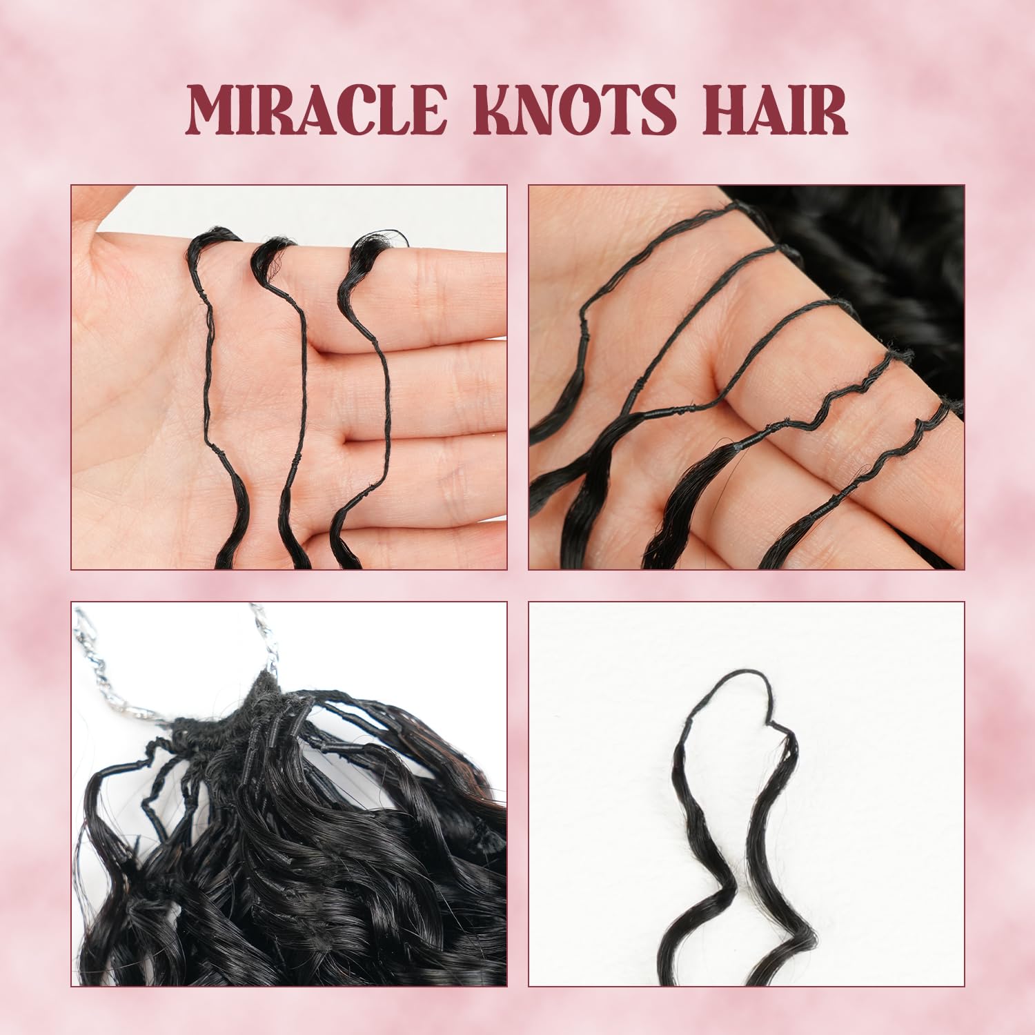 Thumbnail 5 de Burmese Curly Crochet Hair 16 Inch – 100 Strands, 3C/4A Texture, Knotless Pre-Separated Feather Crochet for Reusable, Natural Black Look