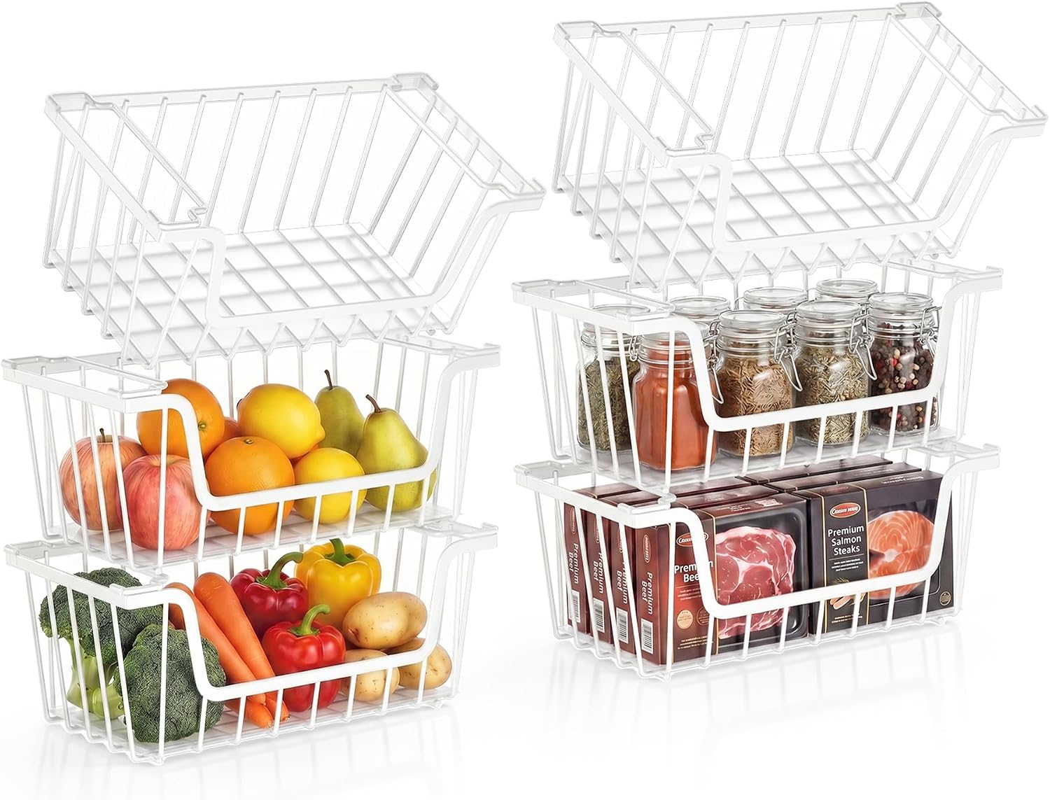 Detalle de SUNALLY Stackable Wire Storage Baskets