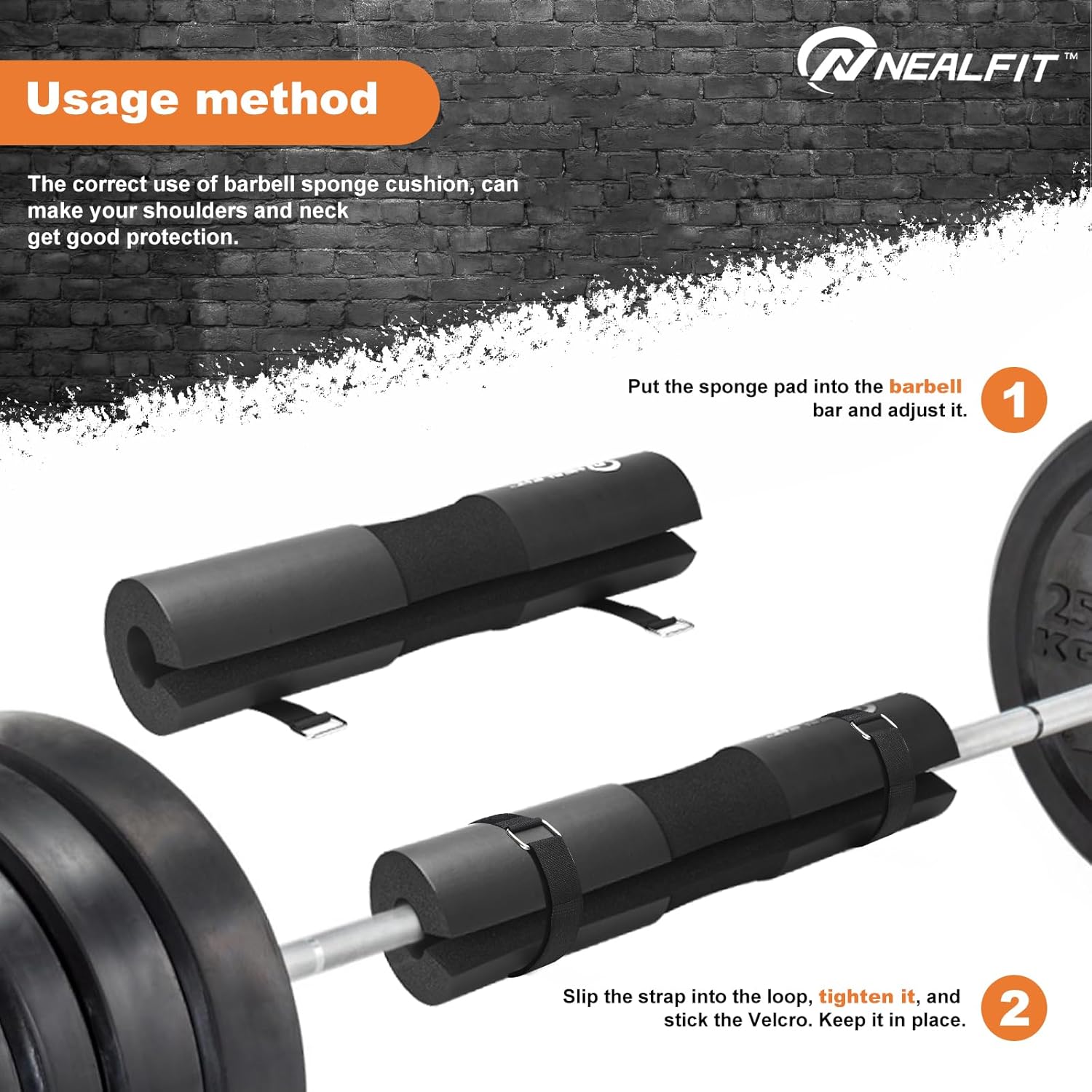 Detalle 2 de NEALFIT squat bar pad for weightlifting