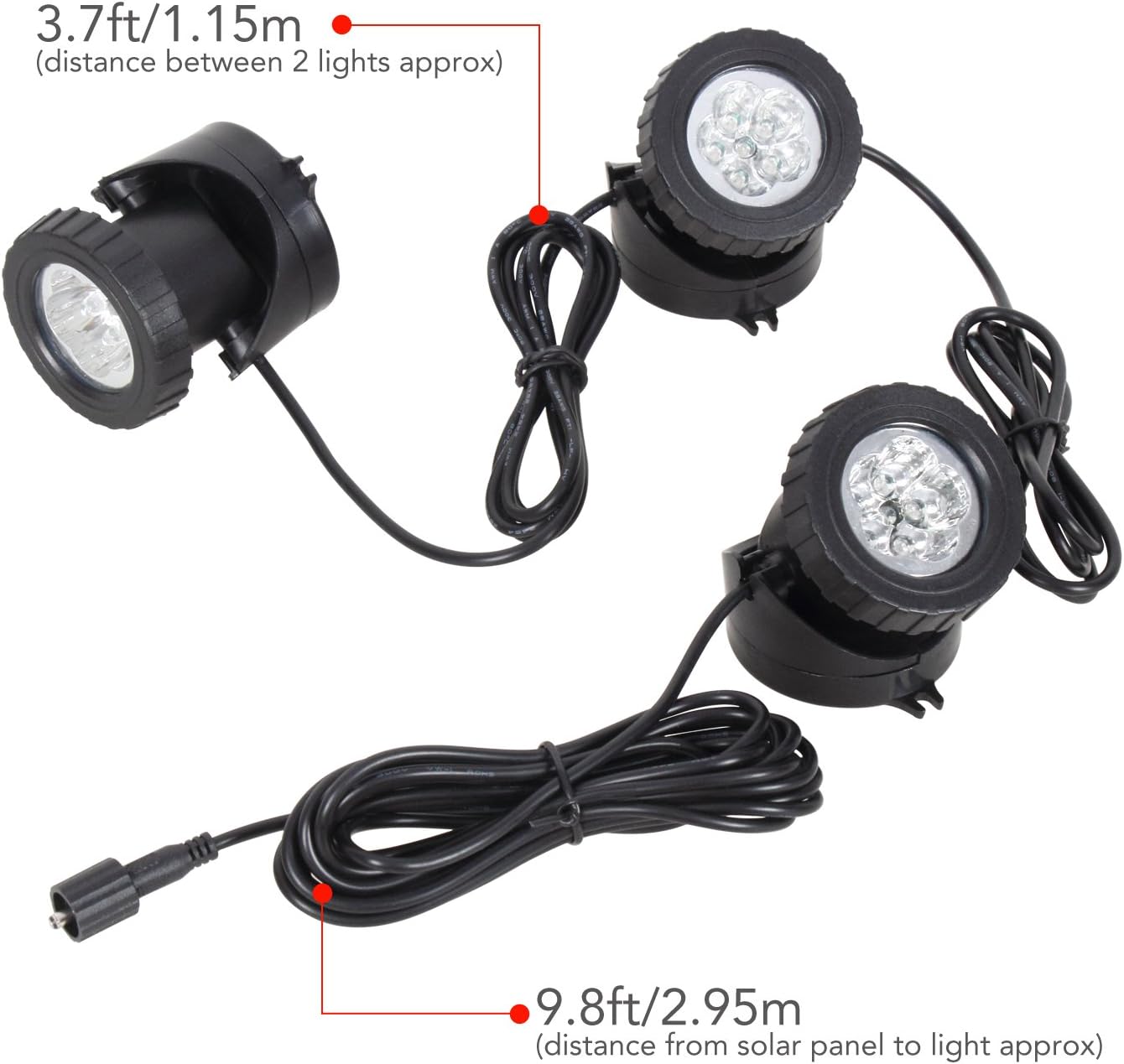 Thumbnail 5 de NATPOW 3-Lamp Submersible Pond Lights