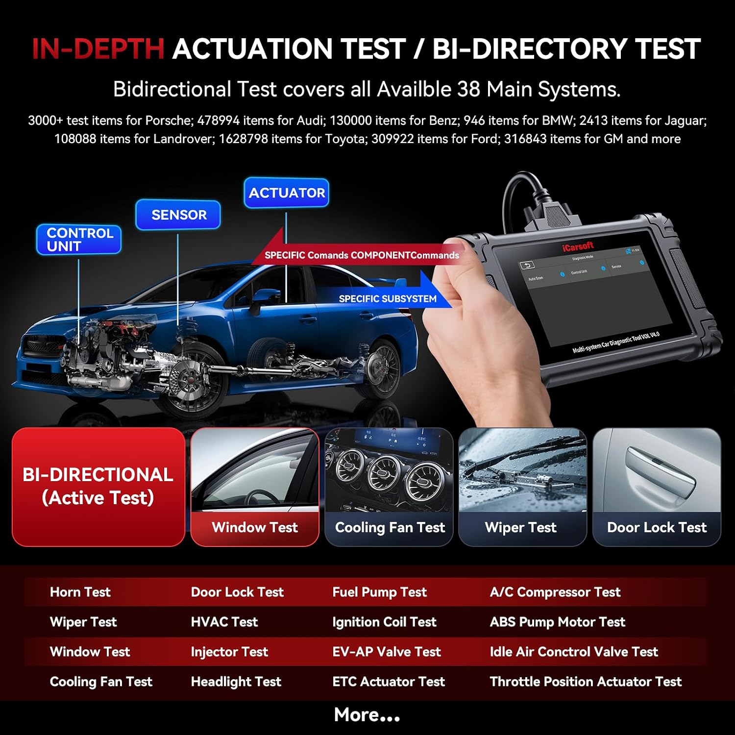 Thumbnail 2 de iCarsoft VOL V4.0 bidirectional diagnostic scan tool for Volvo/SAAB (OBD2) with Auto VIN