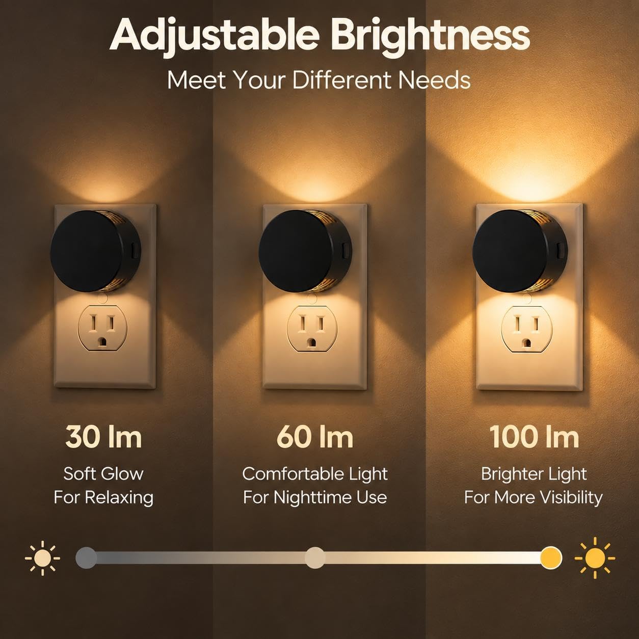 Detalle de L LOHAS LED GY11202-3000K-2 Plug-In Night Lights, 2-Pack, 3000K Warm White