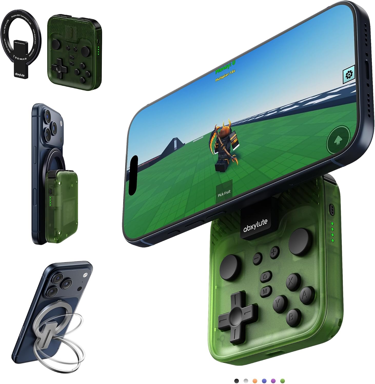 Imagen de abxylute M4 Snap-On Mobile Gaming Controller (Green): Pocket-Sized Power for Android & iPhone en OfertitasTOP