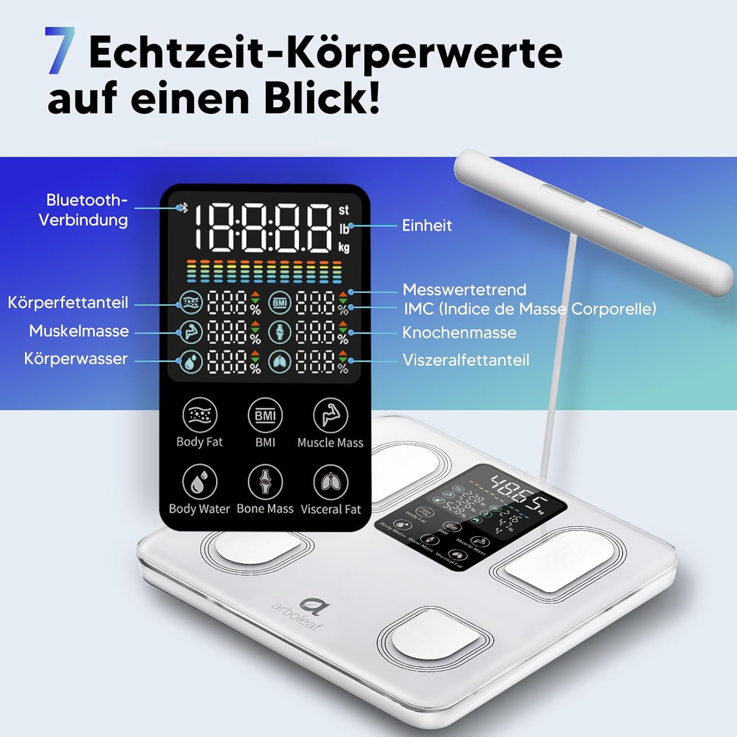 Thumbnail 1 de arboleaf Körperanalysewaage