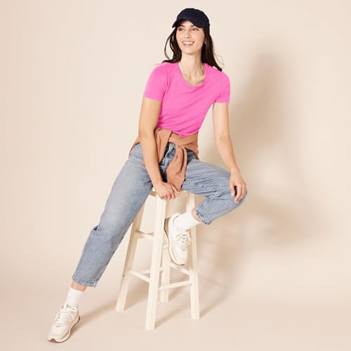 Thumbnail 5 de Amazon Essentials pack de 2 camisetas de manga corta mujer (cuello redondo o en V) blanco con corazones/rosa, talla L