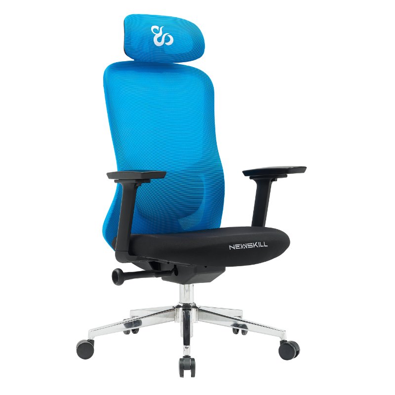 Detalle de Newskill NUE: Silla Gaming Ergonómica de Malla Transpirable con Soporte Lumbar (Negro-Azul)