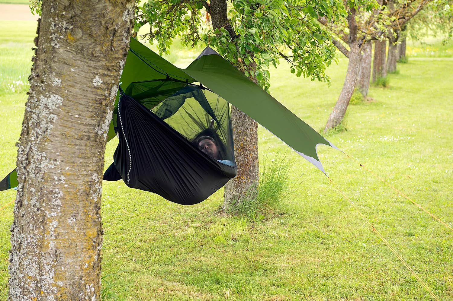 Detalle de AMAZONAS Traveller Extreme – hamak z impregnowaną siatką, nylon Ripstop